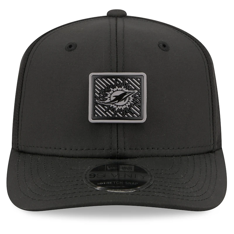 Casquette ajustable New Era noire pour homme Miami Dolphins 2026 NFL Training Camp 9SEVENTY