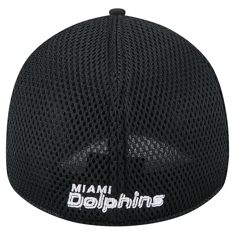 Casquette flexible 39THIRTY noire des Miami Dolphins New Era pour hommes