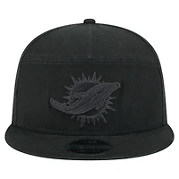 Men's New Era Black Miami Dolphins Adventure Canvas Split Panel 9FIFTY Snapback Hat