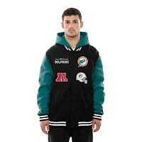 Men's New Era Black Miami Dolphins Full-Snap Fleece Hoodie Jacket