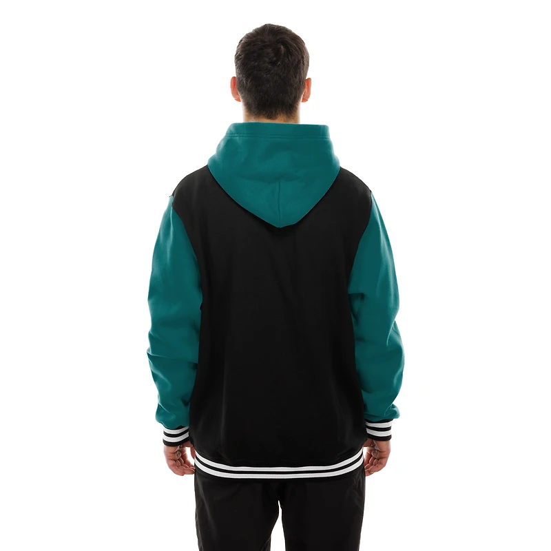 Men's New Era Black Miami Dolphins Full-Snap Fleece Hoodie Jacket