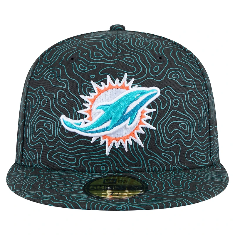 Men's New Era Black Miami Dolphins Geo 59FIFTY Fitted Hat