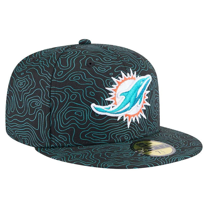 Men's New Era Black Miami Dolphins Geo 59FIFTY Fitted Hat