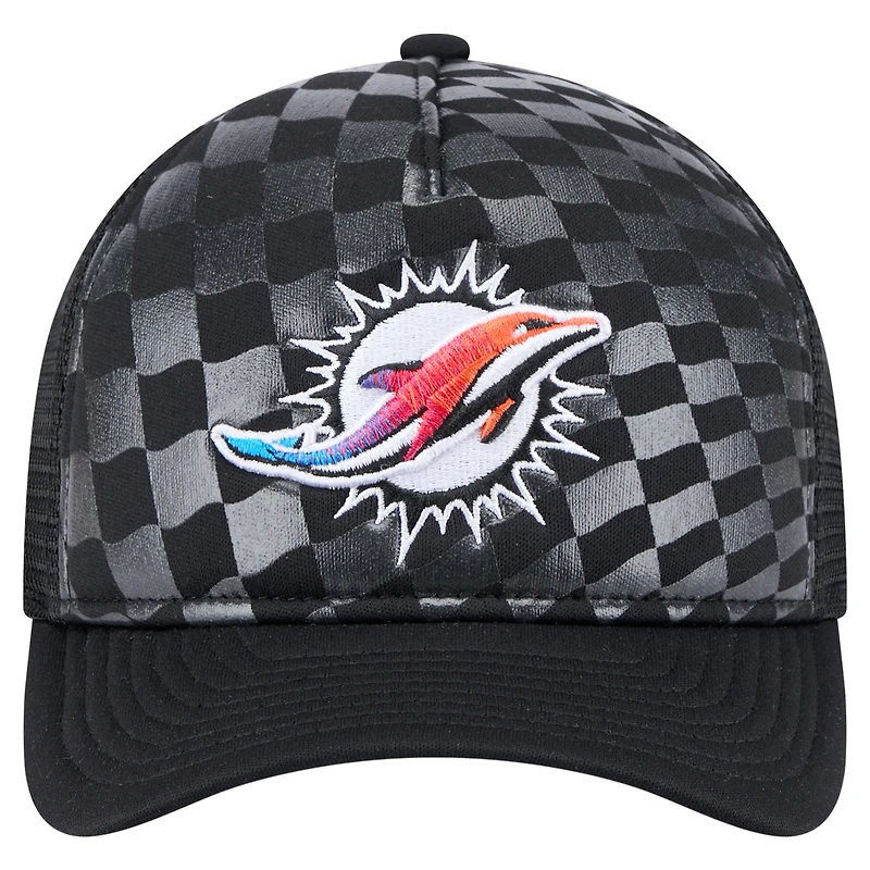Men's New Era  Black Miami Dolphins Gradient 9FORTY Adjustable Hat