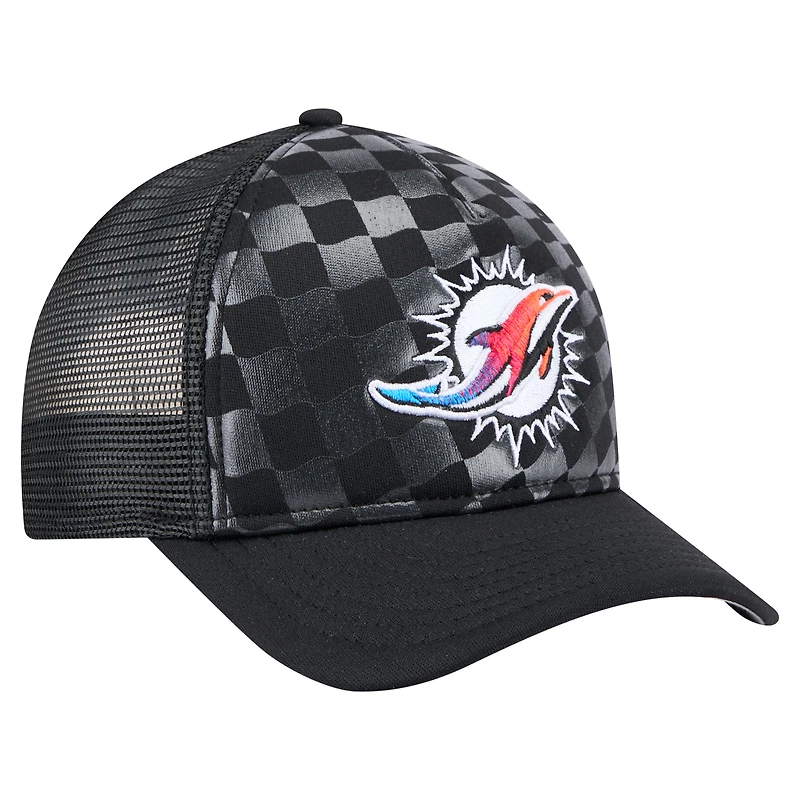 Men's New Era  Black Miami Dolphins Gradient 9FORTY Adjustable Hat