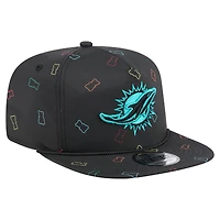Casquette snapback noire Miami Dolphins Gummy Golfer de New Era pour homme
