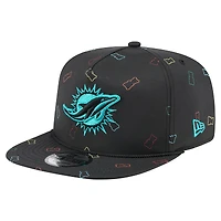 Casquette snapback noire Miami Dolphins Gummy Golfer de New Era pour homme