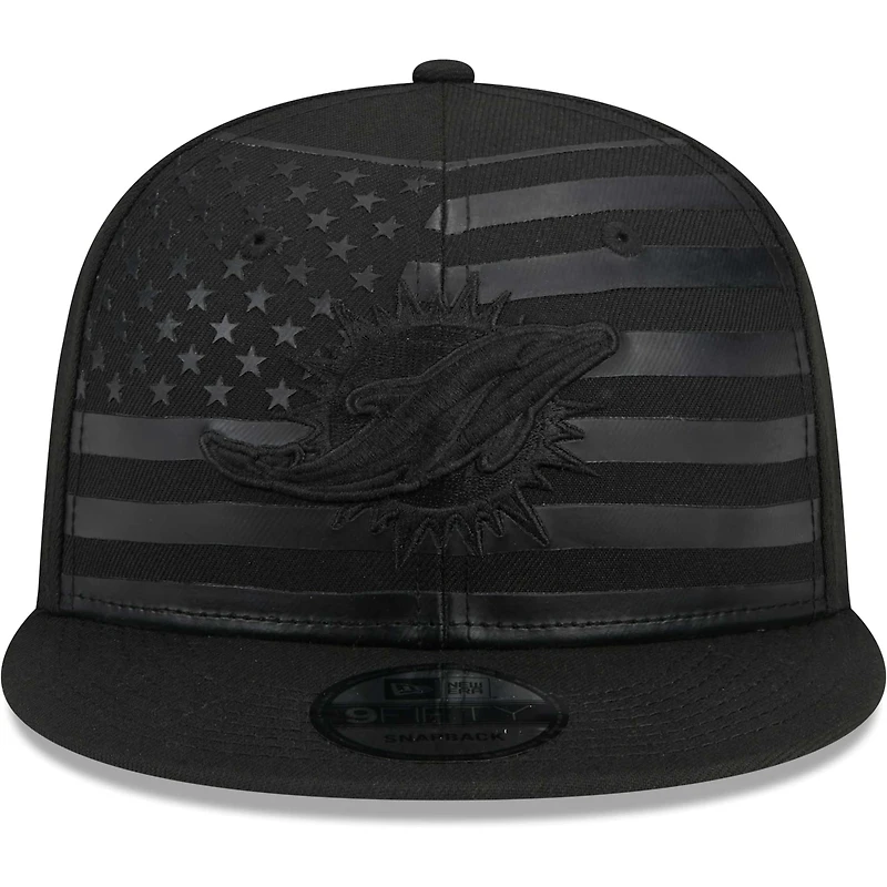 Men's New Era Black Miami Dolphins Independent 9FIFTY Snapback Hat