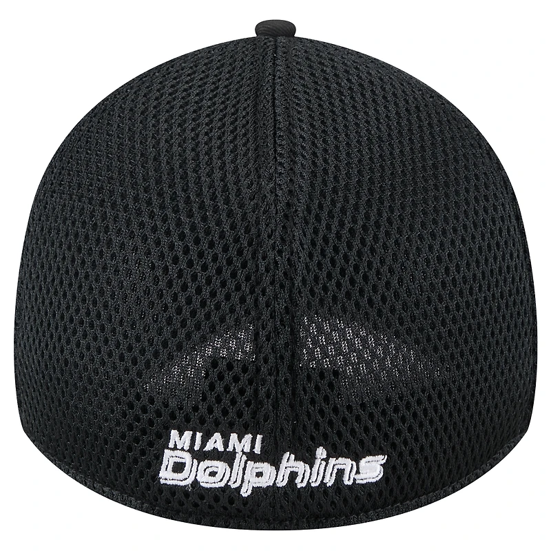 Men's New Era Black Miami Dolphins Main Neo 39THIRTY Flex Hat
