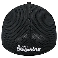 Men's New Era Black Miami Dolphins Main Neo 39THIRTY Flex Hat