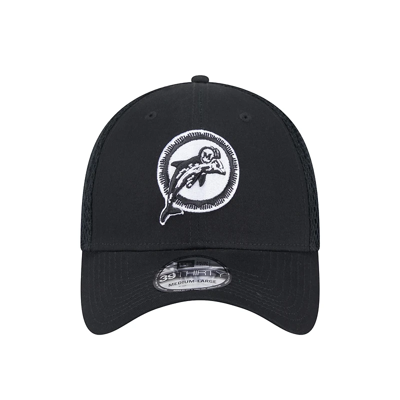 Men's New Era Black Miami Dolphins Main Neo 39THIRTY Flex Hat