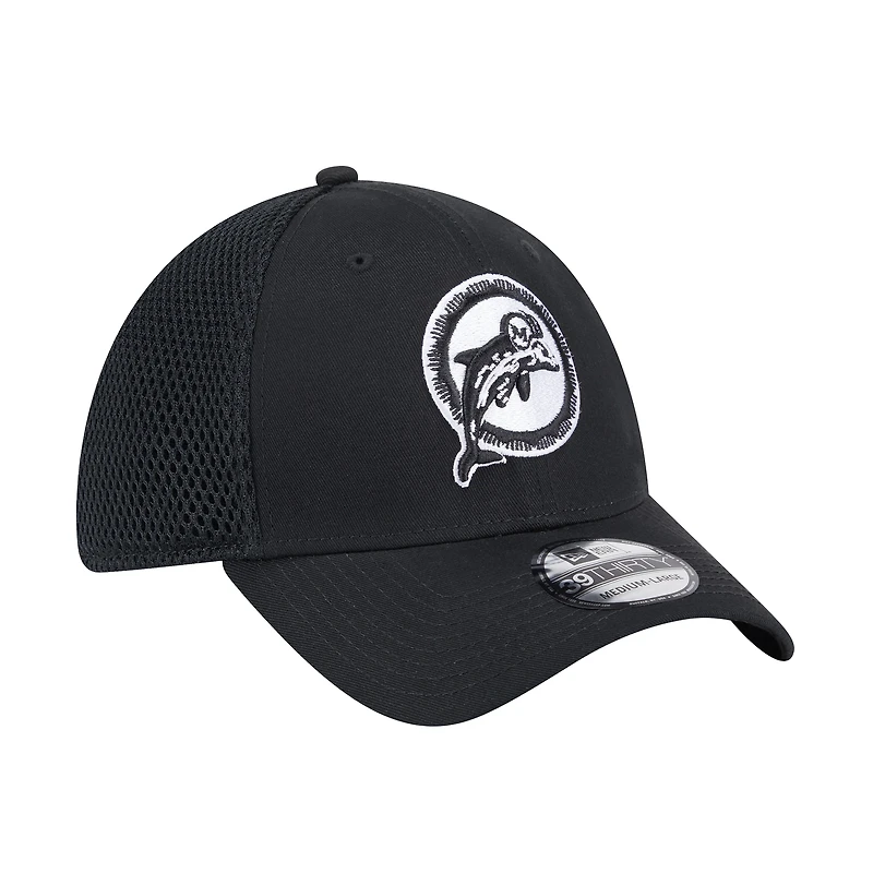 Casquette Main Neo 39THIRTY Flex Miami Dolphins noire New Era pour homme