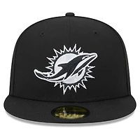 Casquette ajustée 59FIFTY pour hommes des Miami Dolphins Main Patch New Era noire