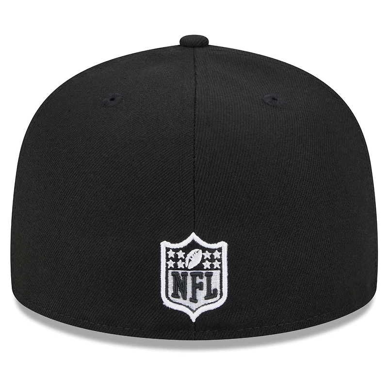Men's New Era Black Miami Dolphins  Main Patch 59FIFTY Fitted Hat