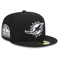 Casquette ajustée 59FIFTY pour hommes des Miami Dolphins Main Patch New Era noire