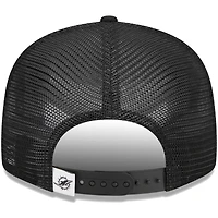 Men's New Era Black Miami Dolphins  Main Trucker 9FIFTY Snapback Hat