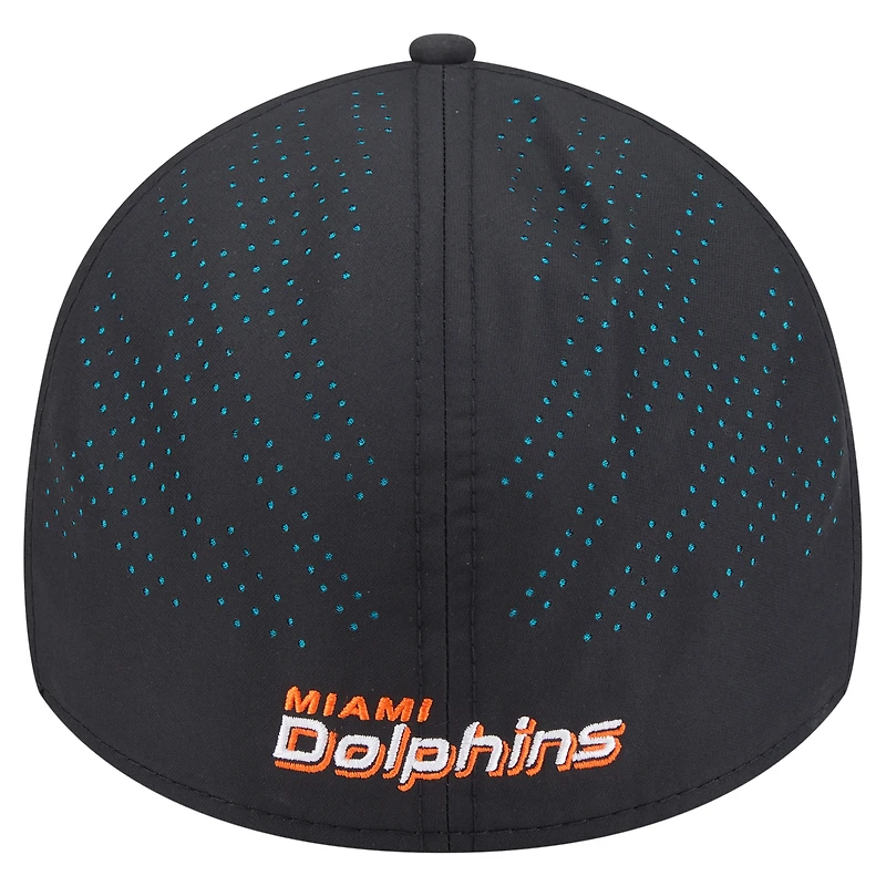 Men's New Era Black Miami Dolphins Night 39THIRTY Flex Hat