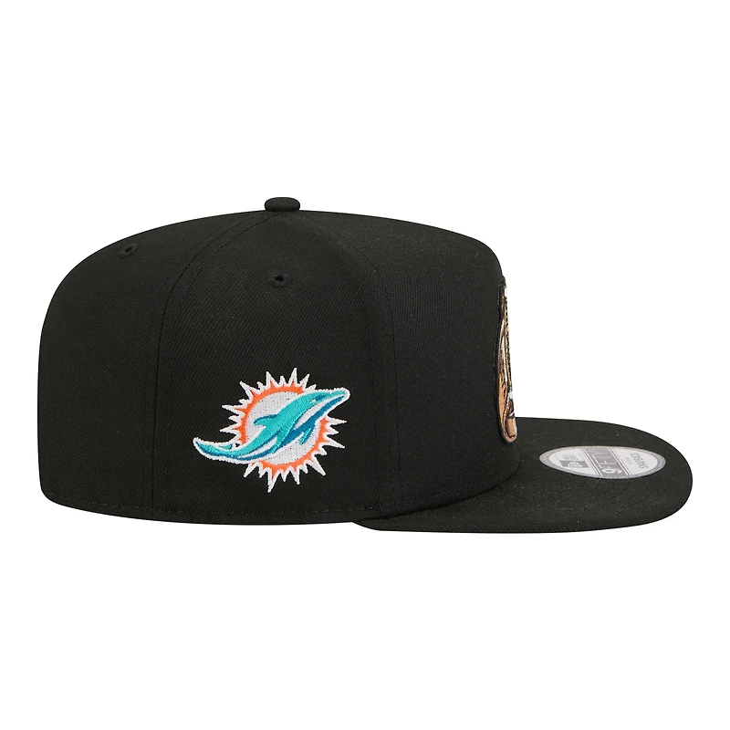 Casquette ajustable New Era 9FIFTY A-Frame Miami Dolphins Super Bowl Ring noire pour homme