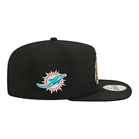 Casquette ajustable New Era 9FIFTY A-Frame Miami Dolphins Super Bowl Ring noire pour homme