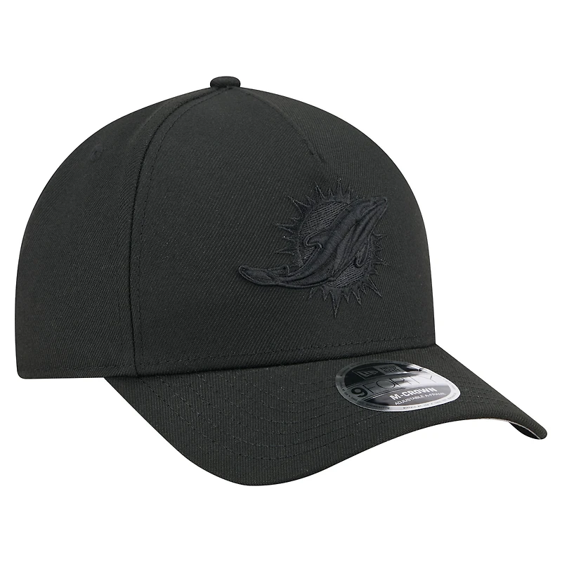 Casquette ajustable noire 9FORTY M-Crown A-Frame pour homme, collection Team des Dolphins de Miami