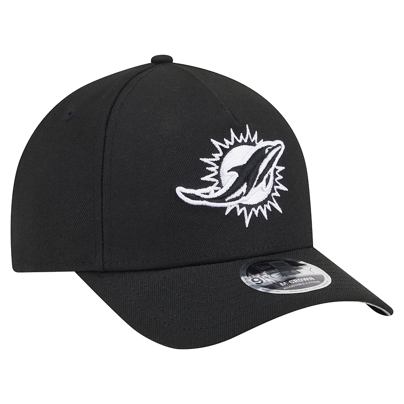 Men's New Era  Black Miami Dolphins Team Collection 9FORTY M-Crown A-Frame Adjustable Hat