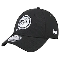 Casquette ajustable noire New Era Miami Dolphins Throwback Main B-Dub 9FORTY pour homme