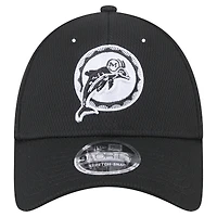 Casquette ajustable noire New Era Miami Dolphins Throwback Main B-Dub 9FORTY pour homme