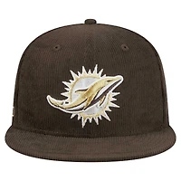 Casquette ajustée 59FIFTY Choco Cord marron Miami Dolphins de New Era pour homme