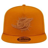 Casquette snapback A-Frame 9FIFTY marron New Era pour homme, motif Miami Dolphins, coloris marron