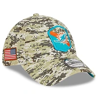Casquette New Era camouflage Miami Dolphins 2023 Salute To Service 39THIRTY Flex pour hommes