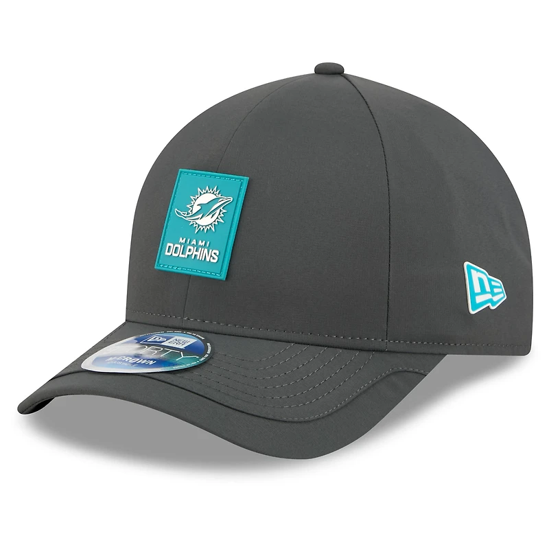 Men's New Era Charcoal Miami Dolphins 2025 Sideline Cold Weather 9FORTY M-Crown Adjustable Hat