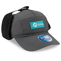 Men's New Era Charcoal Miami Dolphins 2025 Sideline Cold Weather Runner Dog Ear Adjustable Hat