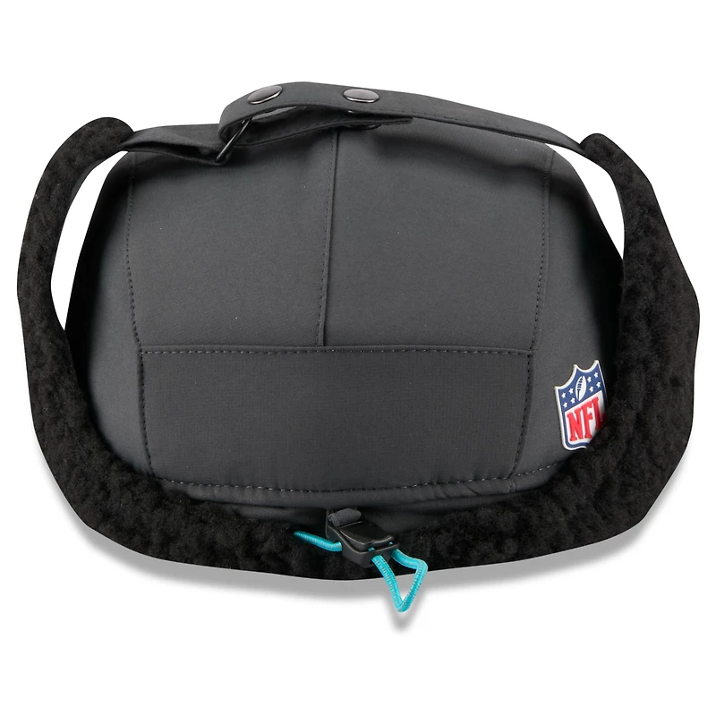Men's New Era Charcoal Miami Dolphins 2025 Sideline Cold Weather Runner Dog Ear Adjustable Hat