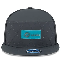 Men's New Era Charcoal Miami Dolphins 2025 Sideline Cold Weather Split Panel 9FIFTY Snapback Hat