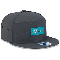 Men's New Era Charcoal Miami Dolphins 2025 Sideline Cold Weather Split Panel 9FIFTY Snapback Hat