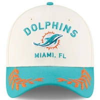 Men's New Era  Cream/Aqua Miami Dolphins 2025 NFL Draft 39THIRTY Flex Hat