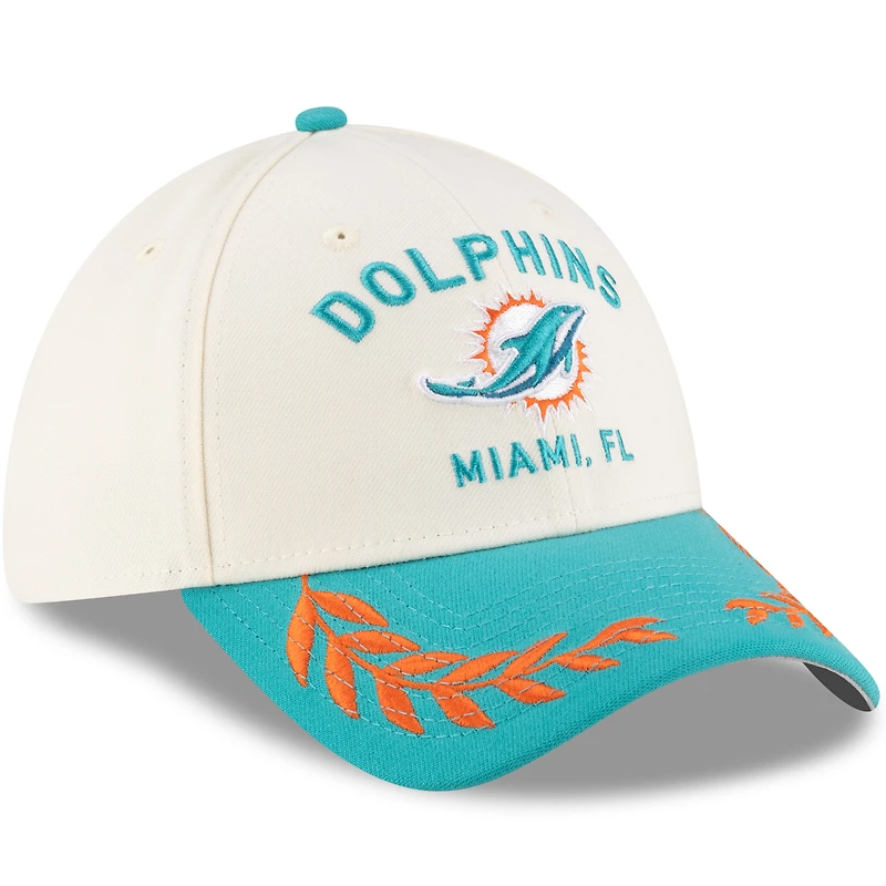 Men's New Era  Cream/Aqua Miami Dolphins 2025 NFL Draft 39THIRTY Flex Hat