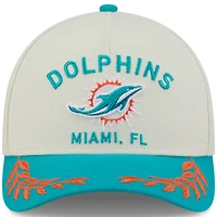Casquette ajustable New Era 9FORTY M-Crown A-Frame pour homme, couleur crème/bleu marine, Miami Dolphins, draft NFL 2025