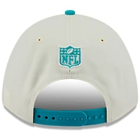 Casquette ajustable New Era 9FORTY M-Crown A-Frame pour homme, couleur crème/bleu marine, Miami Dolphins, draft NFL 2025