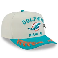 Men's New Era Cream/Aqua Miami Dolphins 2025 NFL Draft A-Frame 59FIFTY Fitted Hat