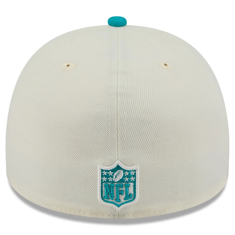 Casquette ajustée New Era 59FIFTY crème/bleu marine pour homme, Miami Dolphins, draft NFL 2025