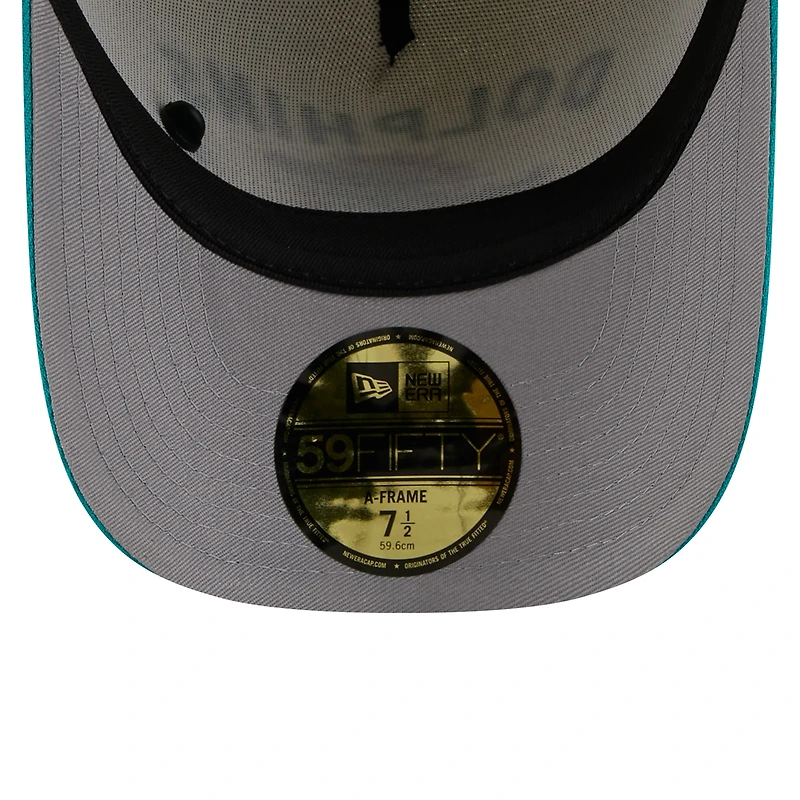 Men's New Era Cream/Aqua Miami Dolphins 2025 NFL Draft A-Frame 59FIFTY Fitted Hat