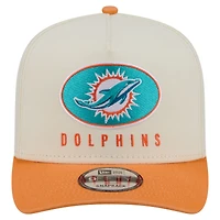 Men's New Era  Cream/Orange Miami Dolphins Washed A-Frame 9FIFTY Snapback Hat
