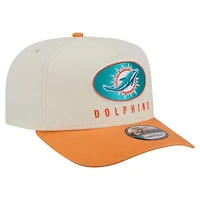Men's New Era  Cream/Orange Miami Dolphins Washed A-Frame 9FIFTY Snapback Hat