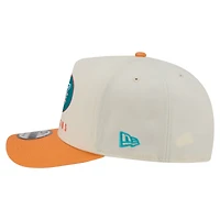 Men's New Era  Cream/Orange Miami Dolphins Washed A-Frame 9FIFTY Snapback Hat