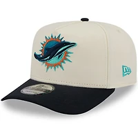 Casquette snapback 9FIFTY Team A-Frame pour homme, couleur crème, collection Rivalries 2025 des Dolphins de Miami New Era