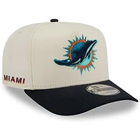 Casquette snapback 9FIFTY Team A-Frame pour homme, couleur crème, collection Rivalries 2025 des Dolphins de Miami New Era