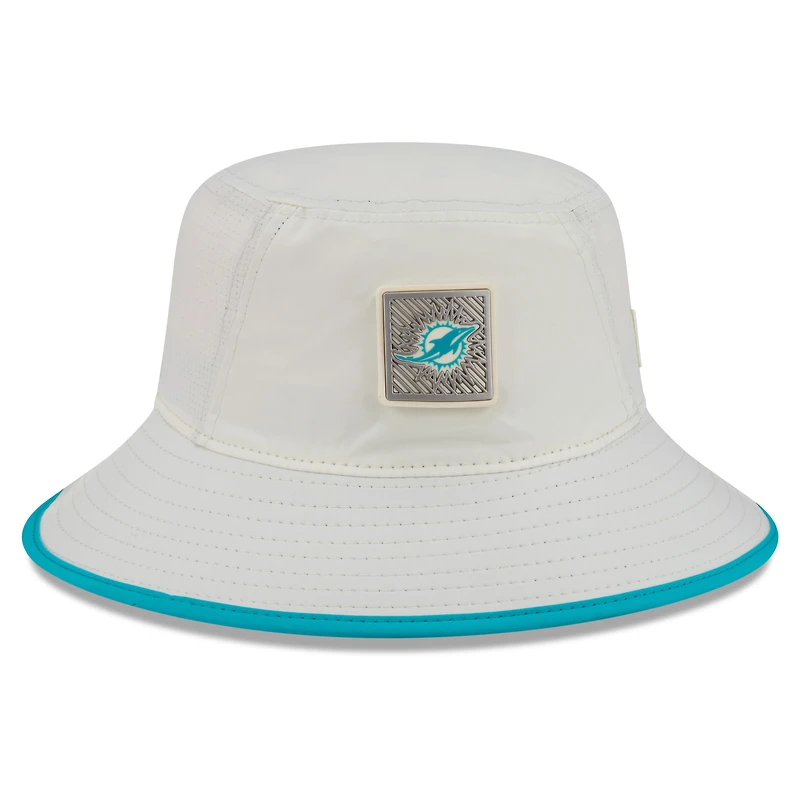 Men's New Era Cream Miami Dolphins 2026 NFL Training Camp Sport Bucket Hat