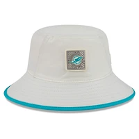 Men's New Era  Cream Miami Dolphins 2026 NFL Training Camp Sport Bucket Hat