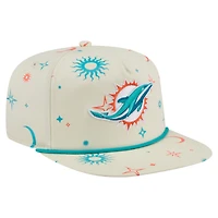 Casquette snapback Celestial Golfer pour homme New Era crème Miami Dolphins